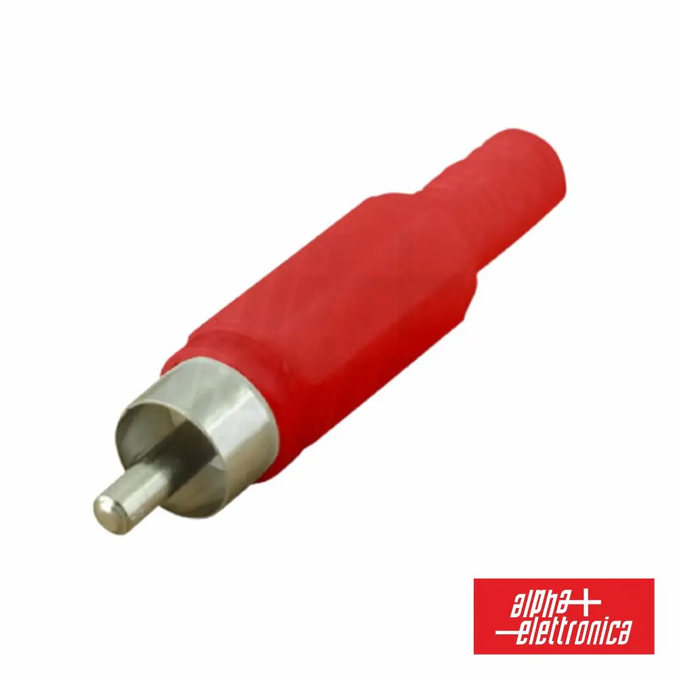 FICHA RCA MACHO VERMELHA PVC C/ PROTEÇÃO DE CABO 1