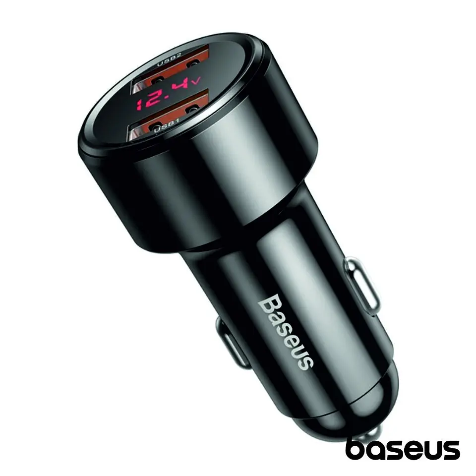 Adaptador Isqueiro PPS 2xUSB-A QC3.0 45W 6A BASEUS 1