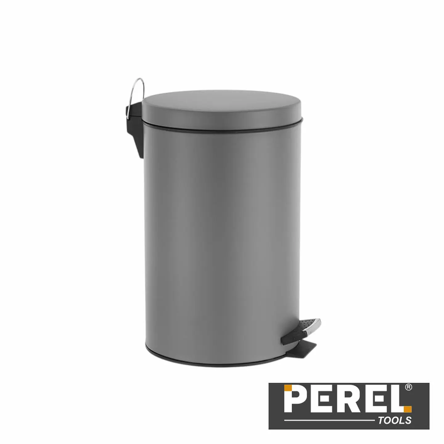 Caixote De Lixo com Pedal Em Metal Cinzento Mate 14L PEREL 1
