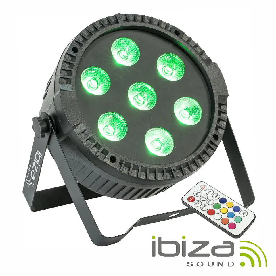 Projetor Par C/ 7 LEDS 6W RGBW DMX IBIZA 1