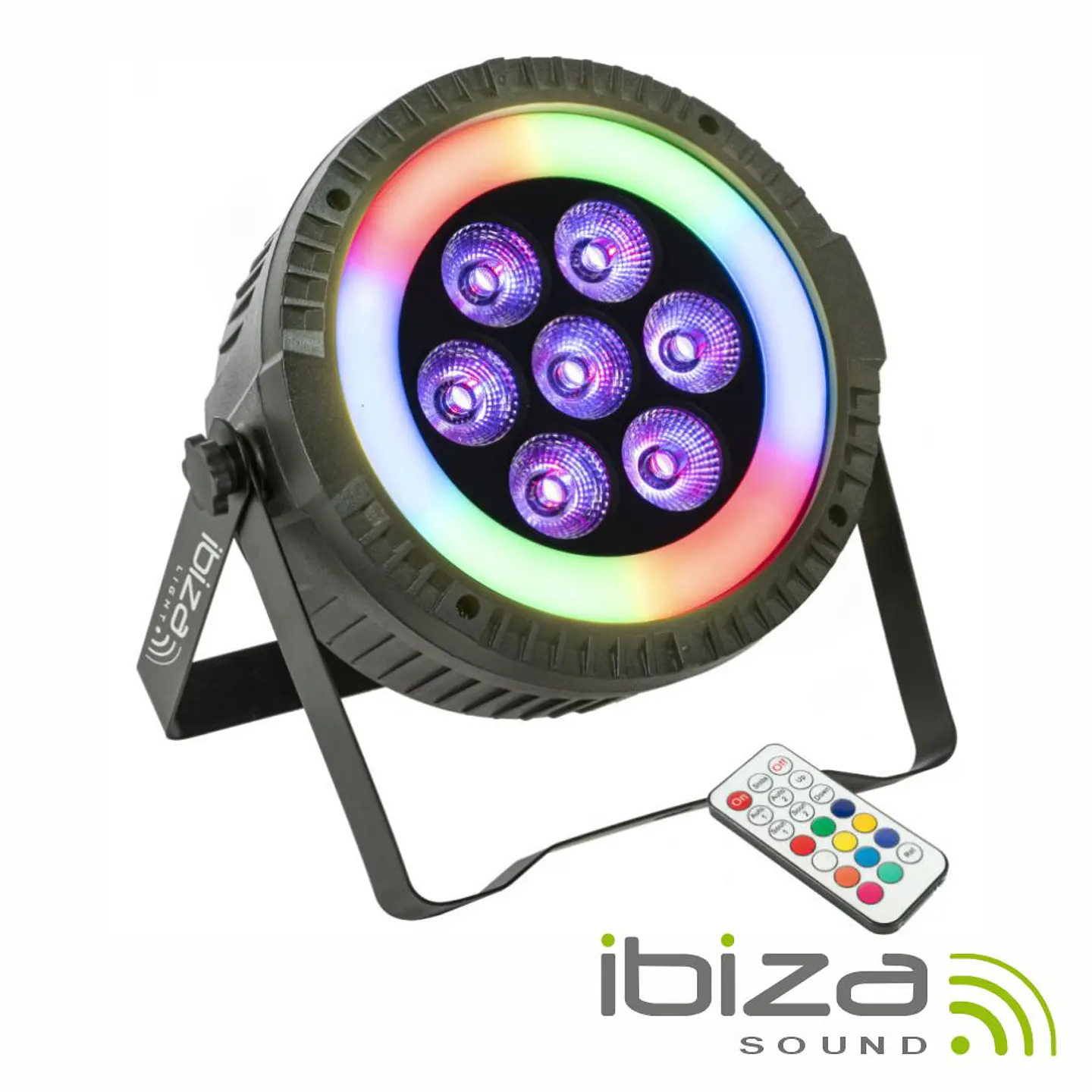 Projetor Par C/ 7 LEDS 6W RGBW 1 Anel LED DMX IBIZA 1