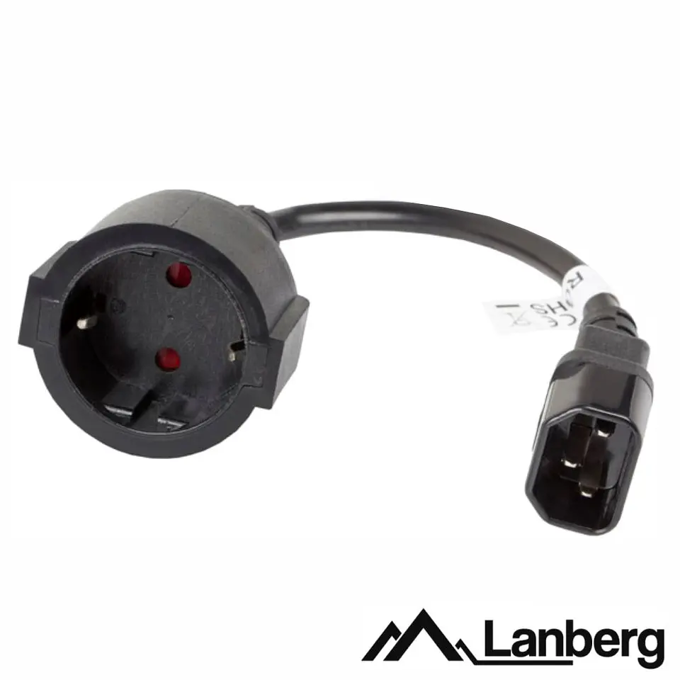 Cabo Alimentação IEC / Schuko Fêmea 20cm LANBERG 1
