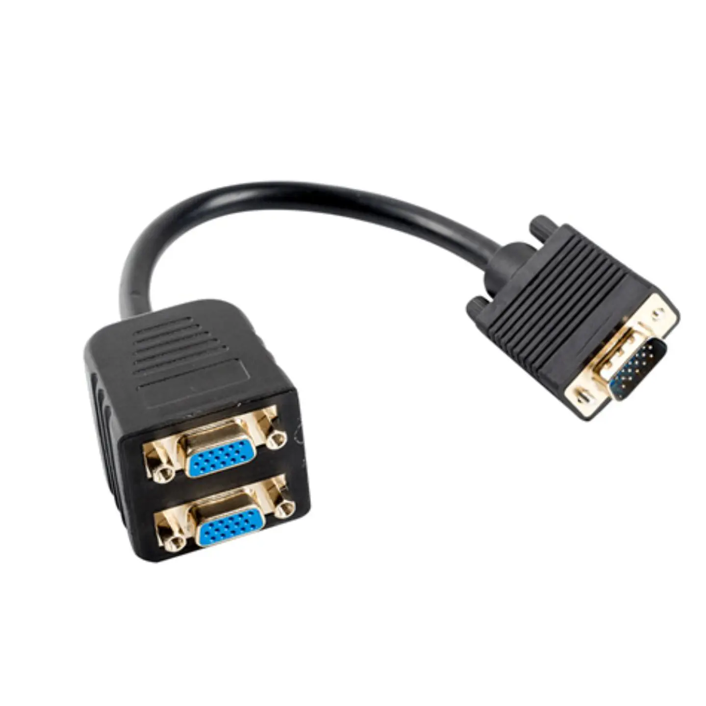 Cabo VGA VGA Macho - 2x VGA Fêmea 0,2 m Preto NEDIS 1