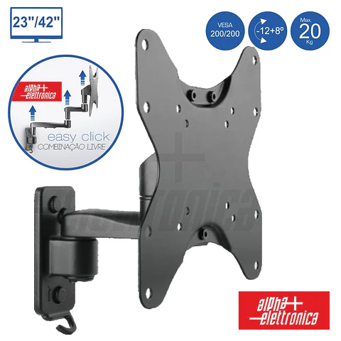 SUPORTE LCD/LED 23/42" 20KG C/ 1 BRAÇOS VESA 200/200