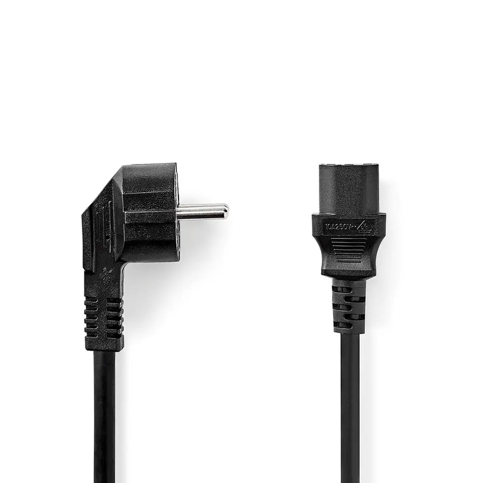 Cabo Alimentação Schuko Macho 3P / IEC C13 Fêmea 2m Preto 1