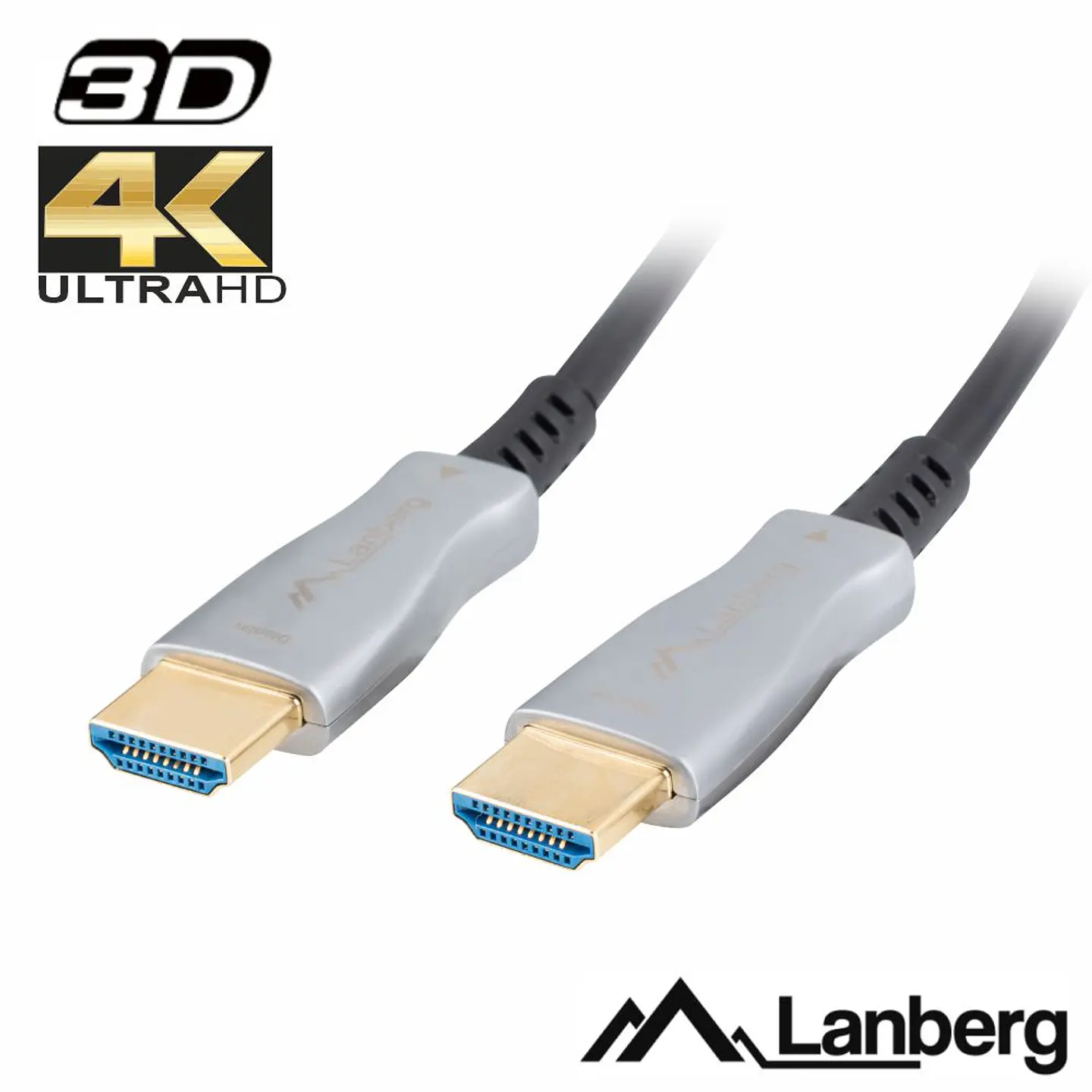 Cabo HDMI Fibra Óptica Dourado Macho / Macho 2.0 4K 50mt 1