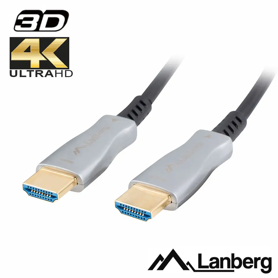 Cabo HDMI Fibra Óptica Dourado Macho / Macho 2.0 4K 50mt 1