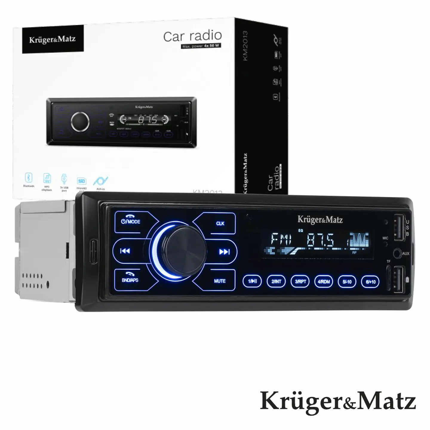 Auto-Rádio MP3 4x50W C/ FM/BT/SD/AUX/USB KRUGER MATZ 1