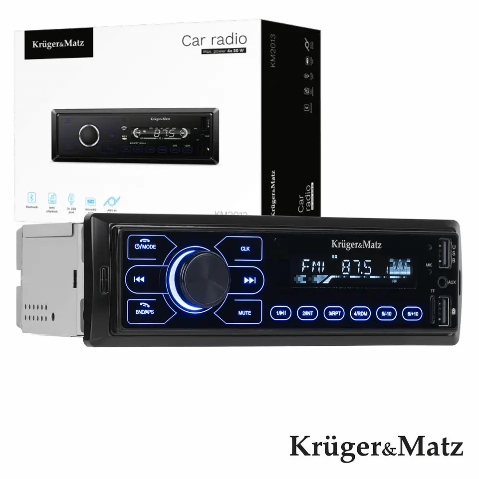Auto-Rádio MP3 4x50W C/ FM/BT/SD/AUX/USB KRUGER MATZ 1