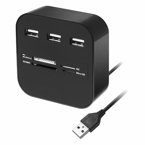 Hub USB-A P/ 3x USB-A 4x Cartões SD