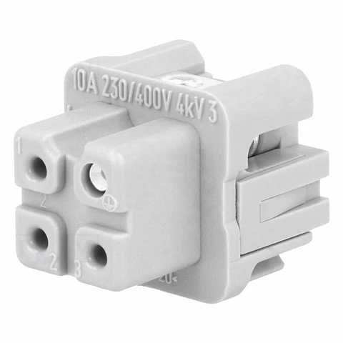 Ficha HDC Fêmea 4 Pinos 3+PE (Tamanho 3A) HARTING