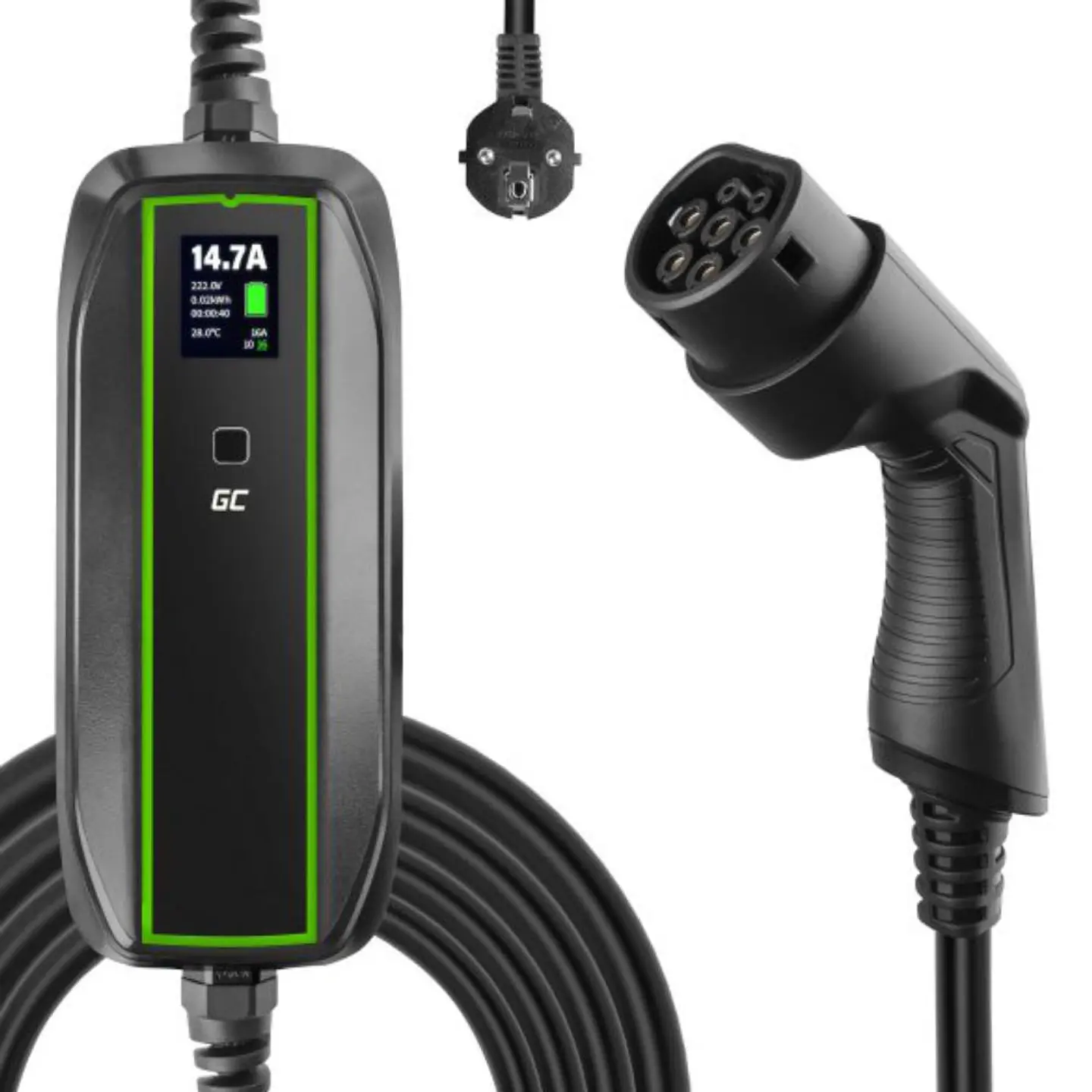 Carregador P/ EV 3.6kW Tipo2 6.5m GREEN CELL 1