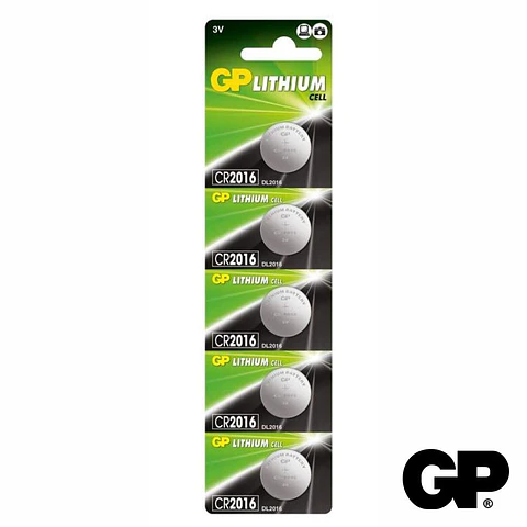 PILHA LITHIUM BOTÃO CR2016 3V 90MA 5X BLISTER GP