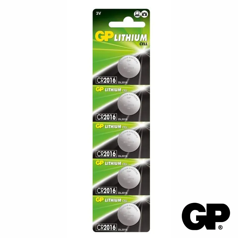 PILHA LITHIUM BOTÃO CR2016 3V 90MA 5X BLISTER GP 1