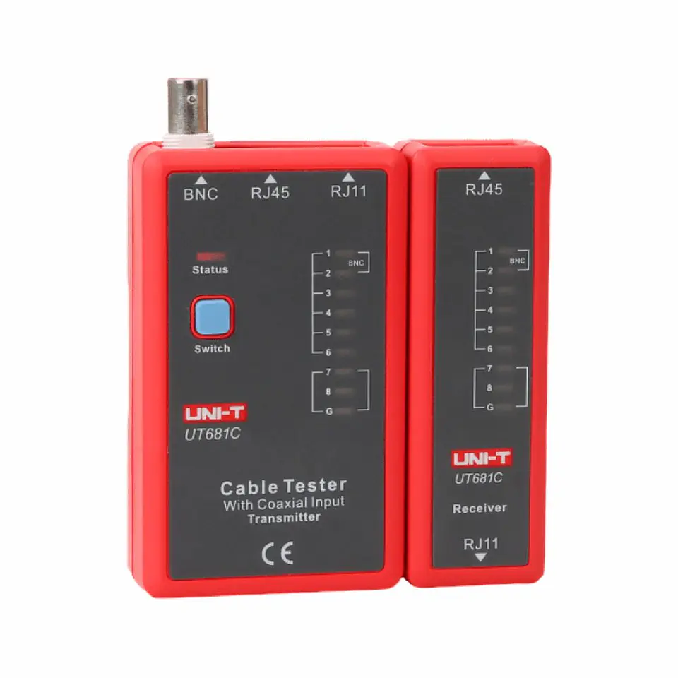 Testador De Cabos Rede BNC/RJ11/RJ45 C/ LED UNI-T 1
