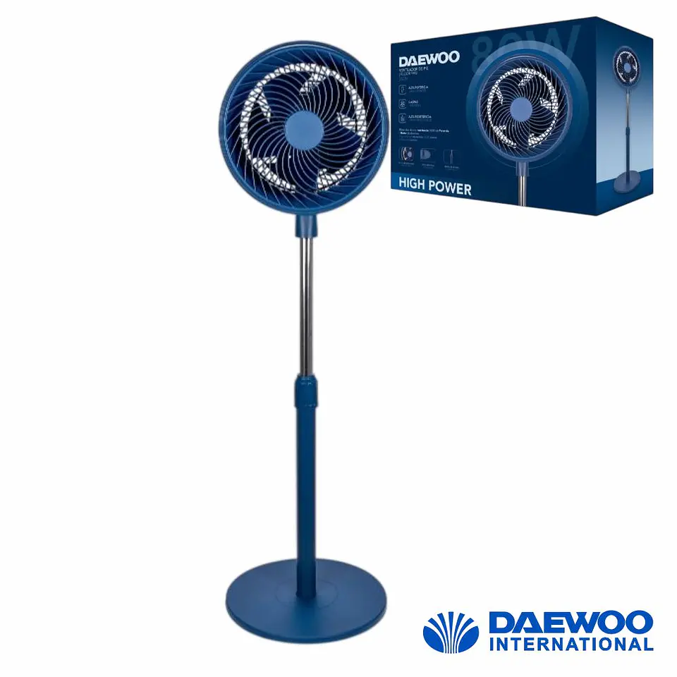 Ventoinha de Pé High Speed Ø25cm 80W Azul Daewoo 1