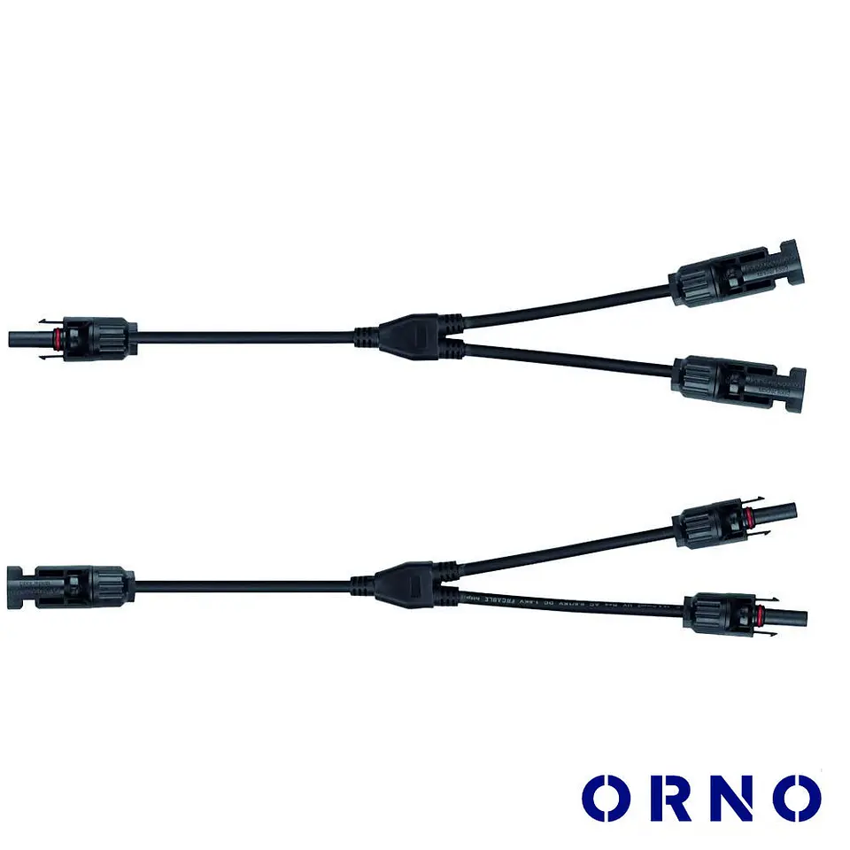 Conjunto de Adaptadores Em Y P/ Fichas Solares 2xMC4 ORNO 1