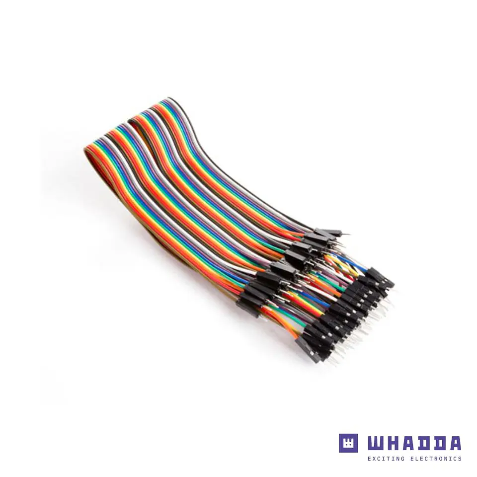 Conjunto 40 cabos de ligação Jumper Macho/Macho 30cm WHADDA 1