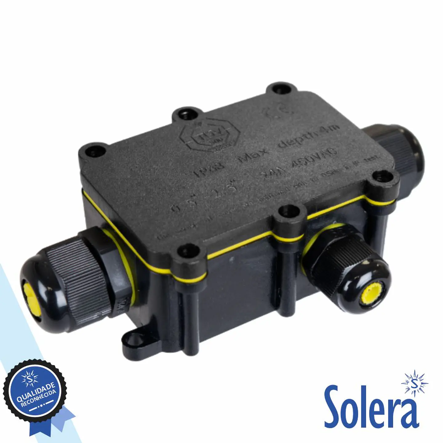 Caixa Junção 3 Vias C/ 3 Condutores 24A 450V IP68 SOLERA 1