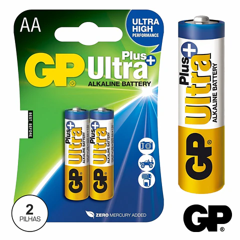 PILHA ULTRA ALCALINA PLUS LR6/AA 1.5V 2X BLISTER GP