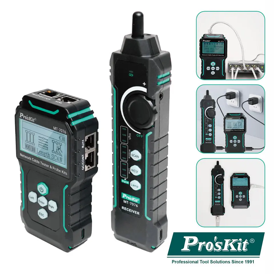 Testador De Cabos C/ LCD PoE e Gerador De Tons PROSKIT 1