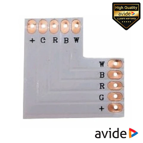 União P/ Fita LED RGBW IP20 90º AVIDE