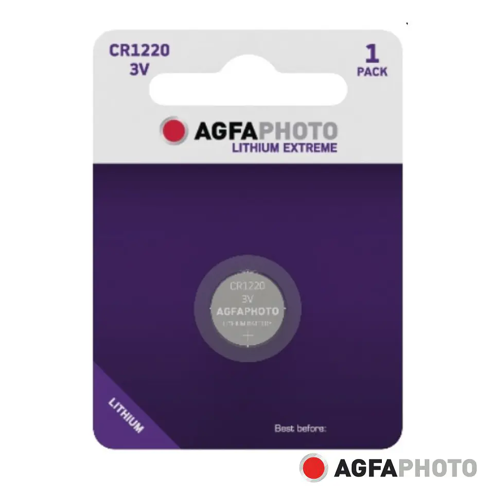 Pilha Lithium Botão CR1220 3V 1x Blister AGFAPHOTO 1