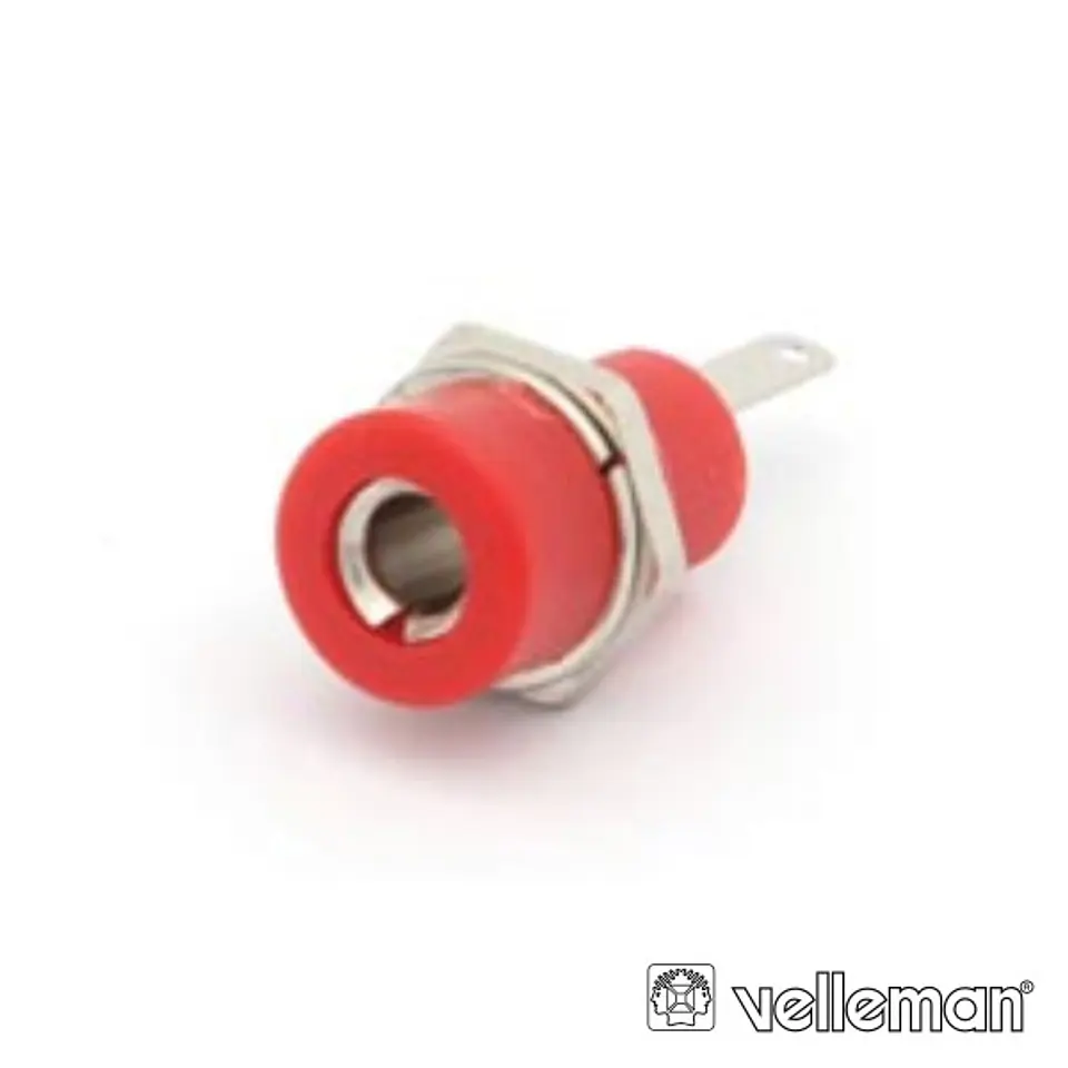 BORNE TERMINAL 26MM FÊMEA DE PAINEL VERMELHO VELLEMAN 1