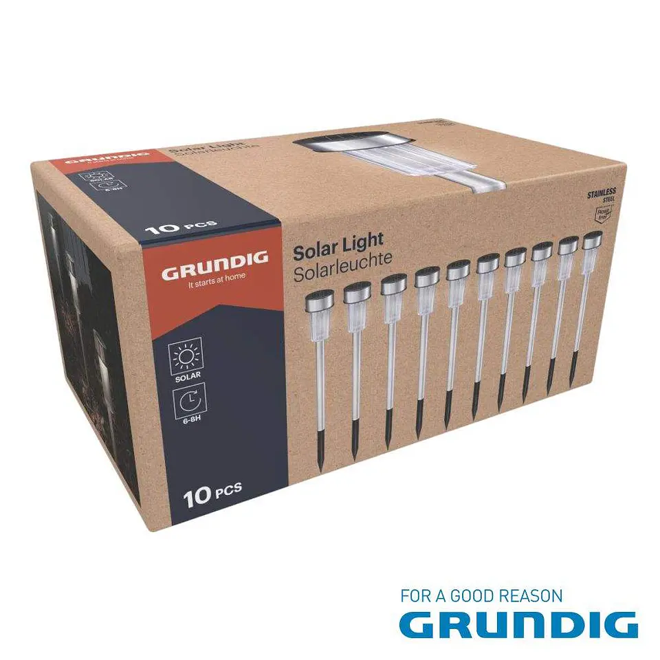 Expositor 10 Candeeiros LED Solar P/ Iluminação de Jardim 1