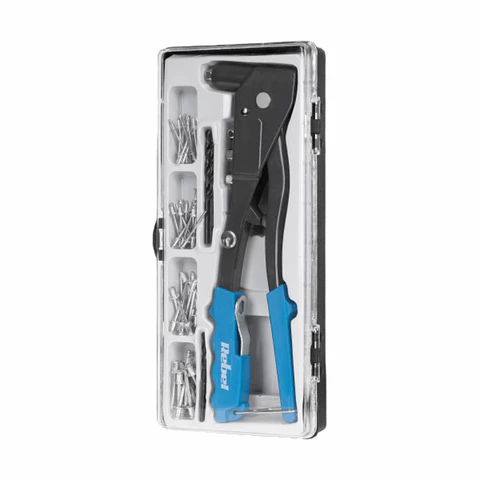 Alicate de Rebites C/ 4 Adaptadores e 60 Rebites REBEL