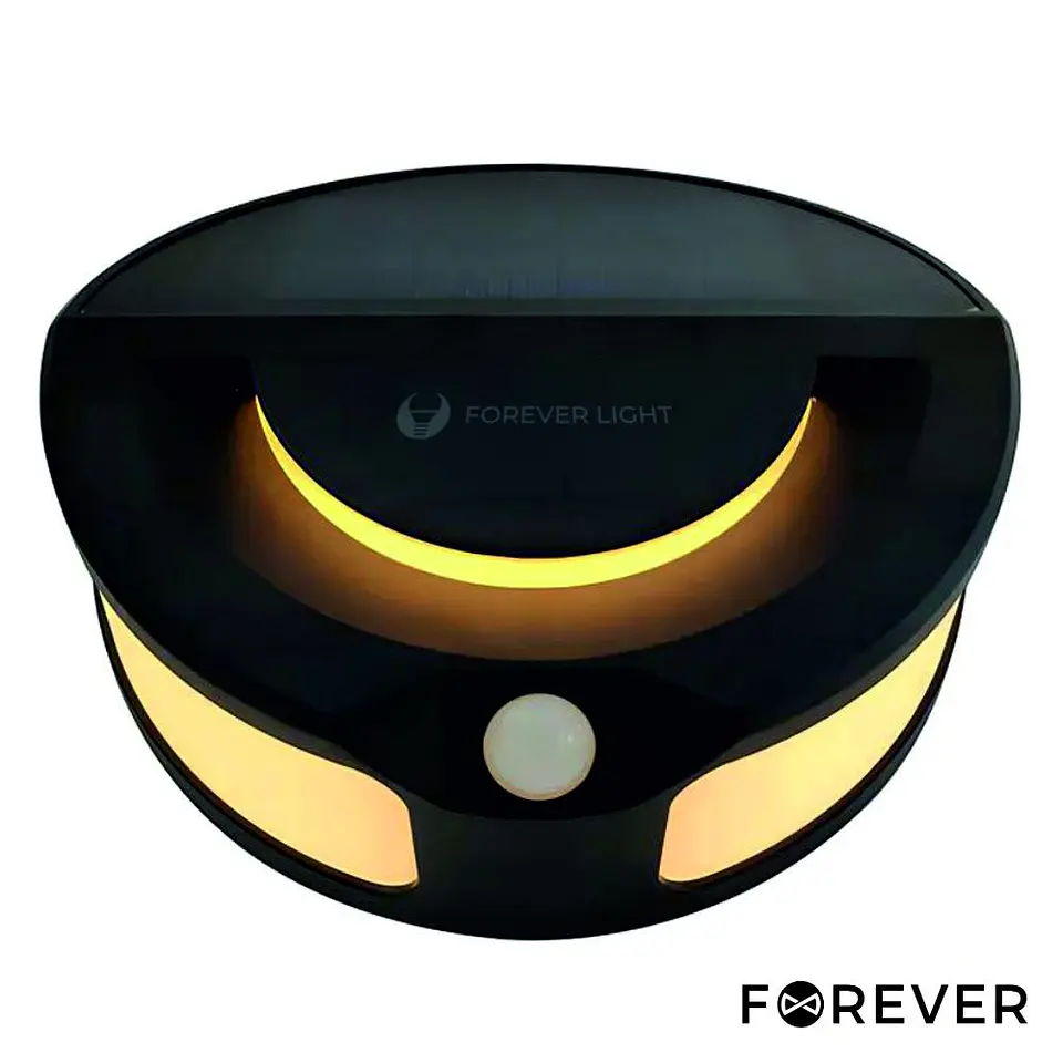 Luz LED Portátil 6W 3000K C/ Sensor PIR Painel Solar FOREVER 1