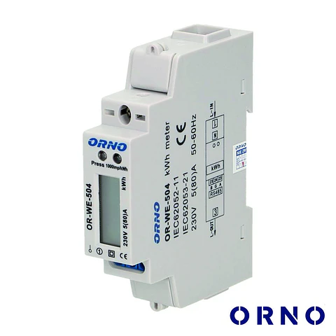 Contador de Energia 230V/80A RS485 1 Módulo P/ Calha Din