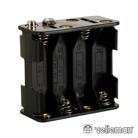 SUPORTE P/ 8 PILHAS AA C/ TERMINAIS CLIP VELLEMAN