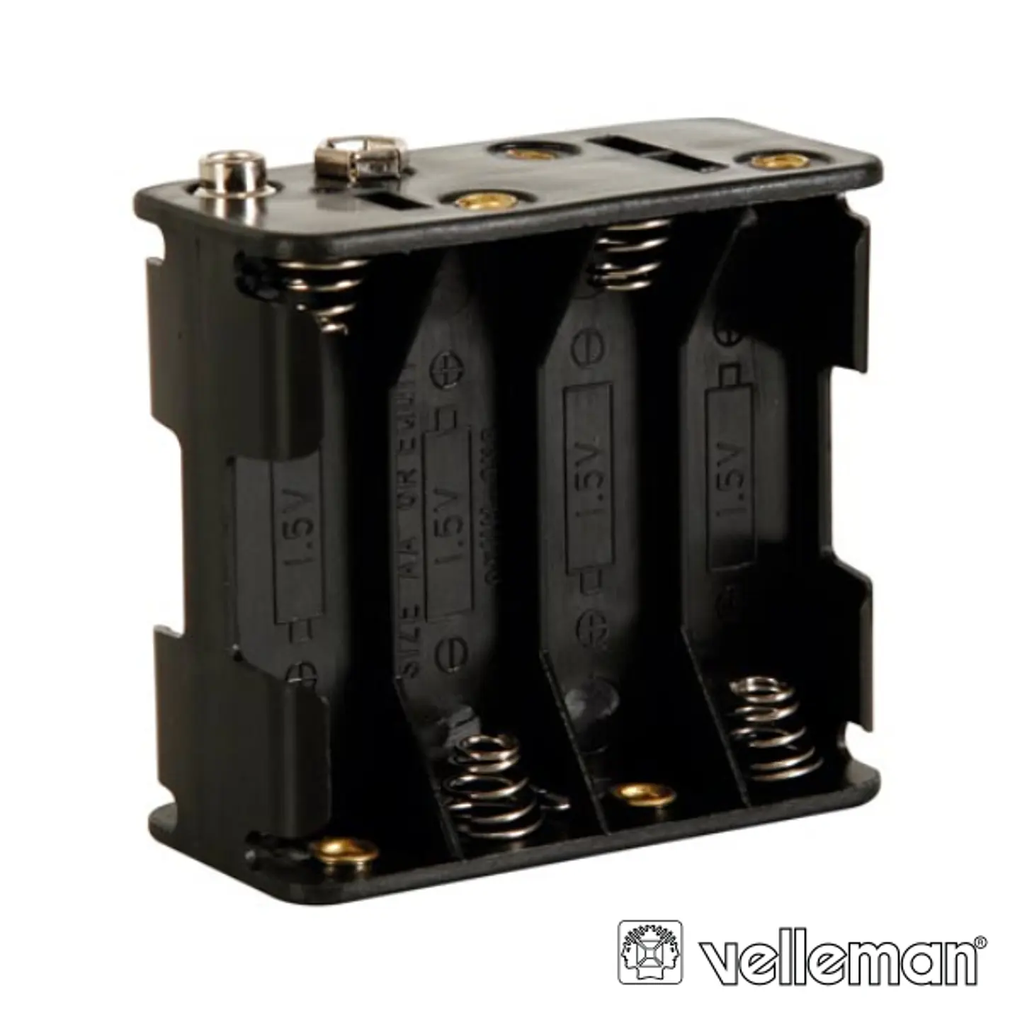SUPORTE P/ 8 PILHAS AA C/ TERMINAIS CLIP VELLEMAN 1