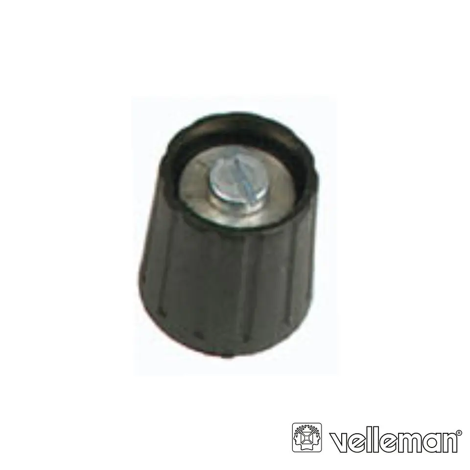 Botão p/ Potenciómetro Preto 15Mm/4Mm VELLEMAN 1