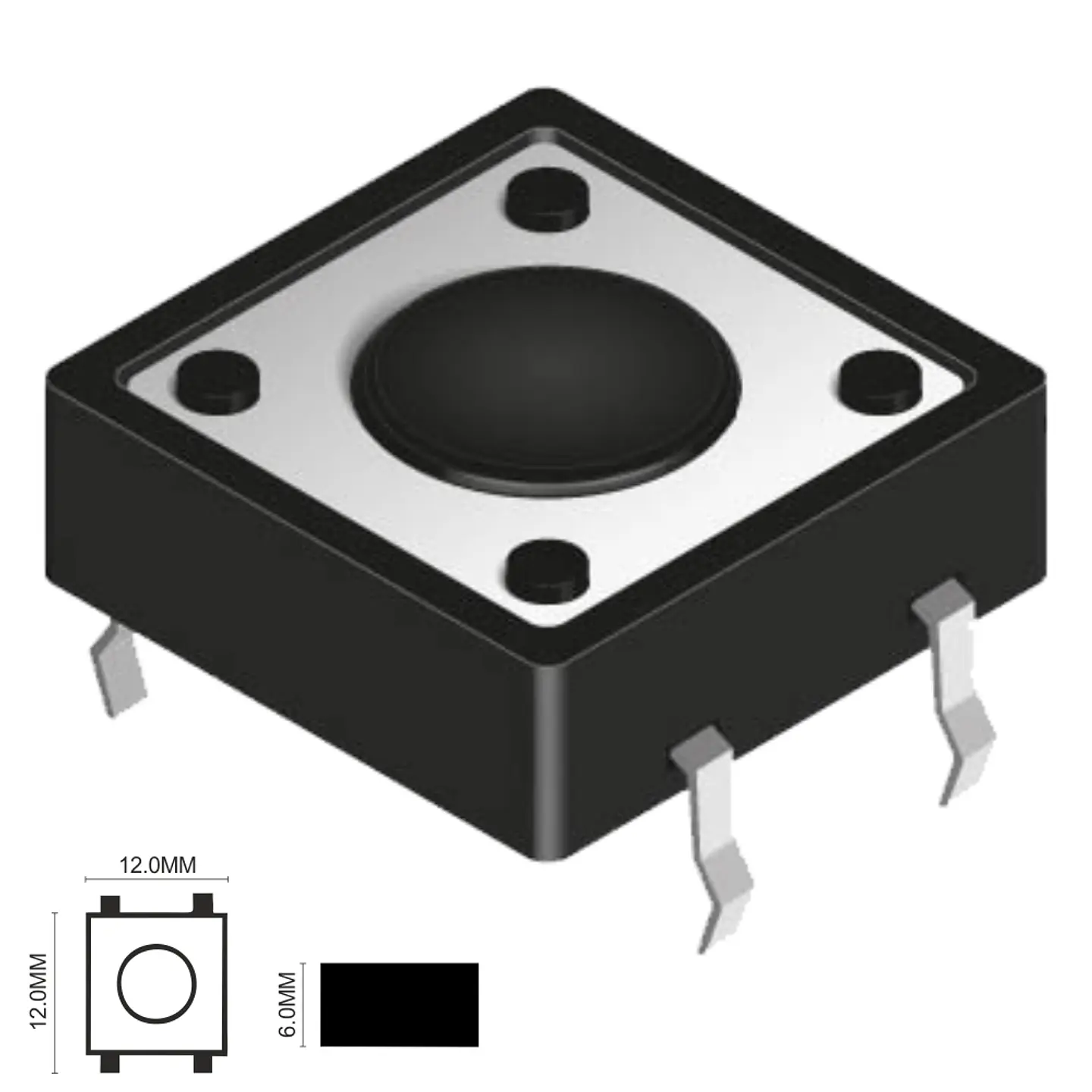 INTERRUPTOR MICRO SWITCH 12x12MM ALTURA 6MM 1