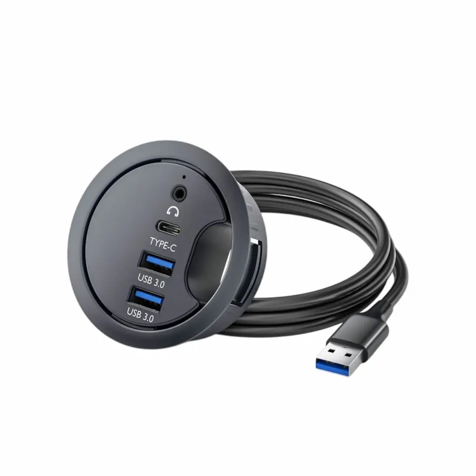 Hub 2x USB-A 3.0 1x USB-C 1x Jack De Encastre 1