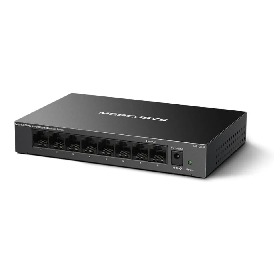 Switch de Rede PoE Ethernet 1GB/s 8 Portas RJ45 1