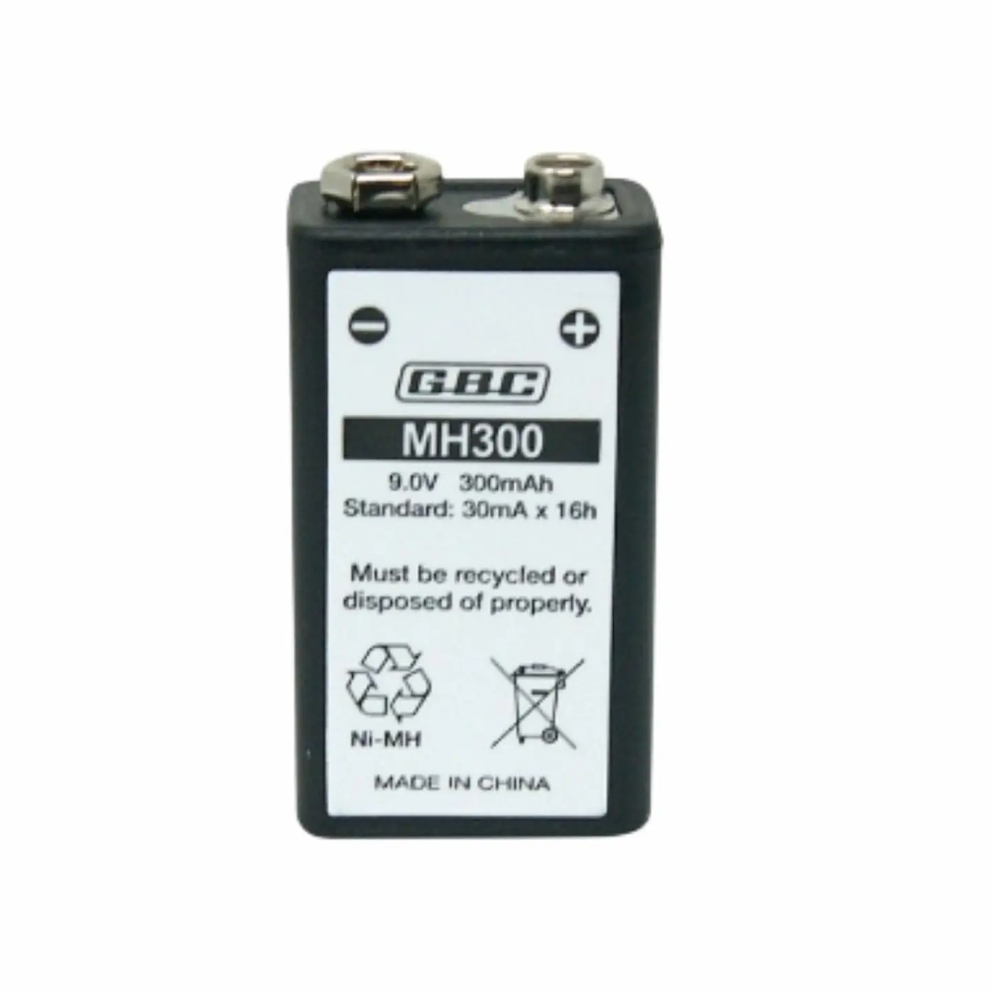 Pilha Recarregável NI-MH 6HR61 9V 300mAh 1