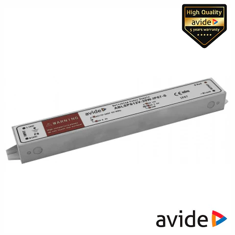 Fonte de Alimentação P/ Fitas LED 12V 30W 2.5A IP67 AVIDE