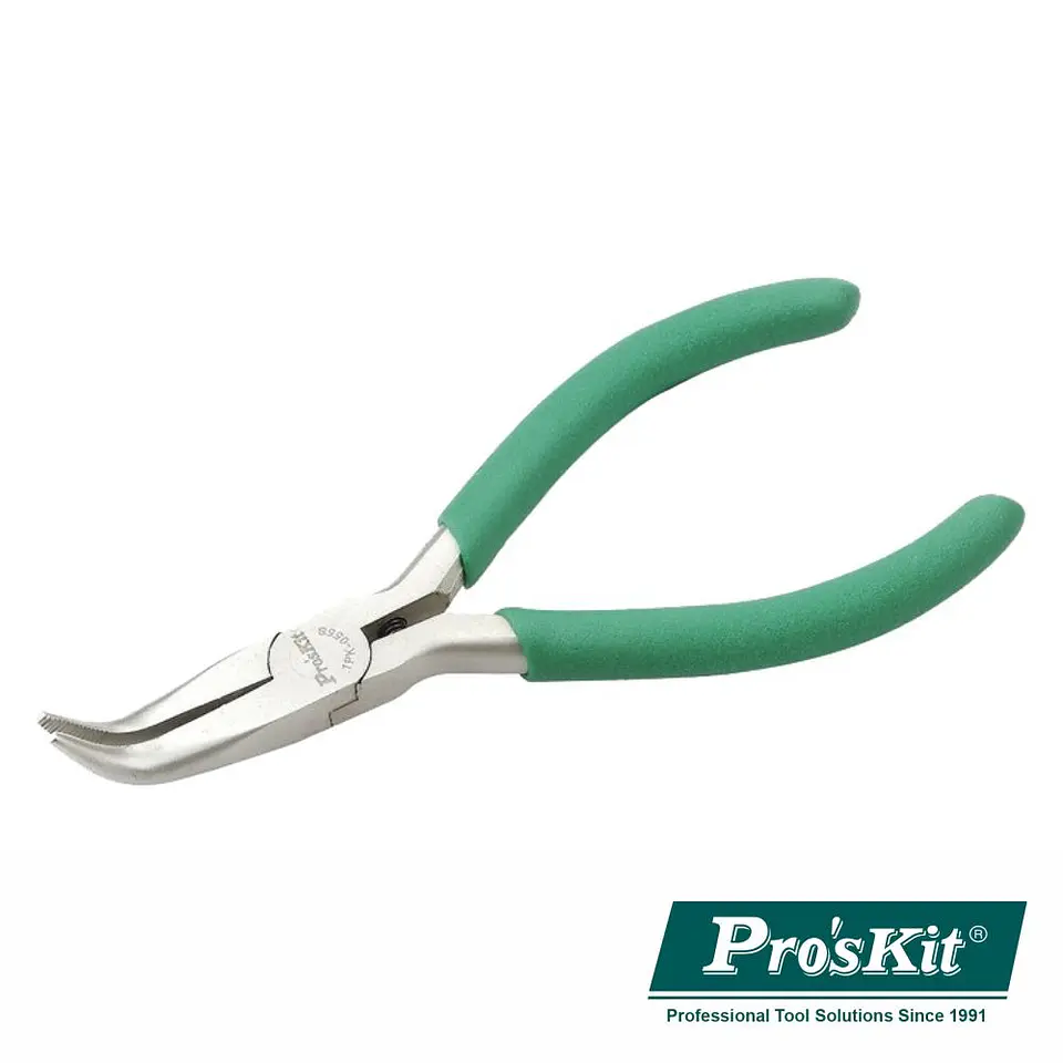 ALICATE DE PONTAS PLANAS CURVAS 130MM PROSKIT 1