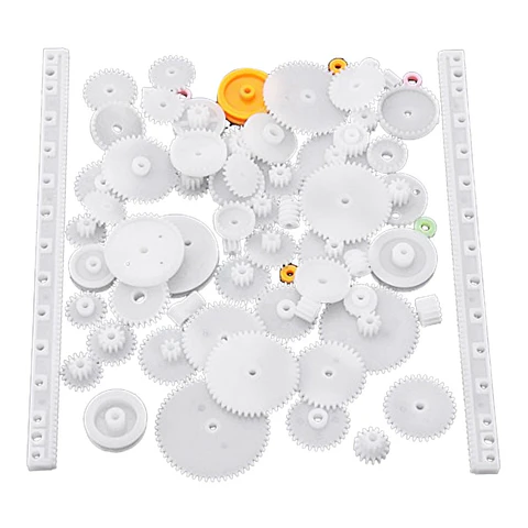 KIT DE ENGRENAGENS PLÁSTICO DE REDUÇÃO DUPLA 75 PEÇAS