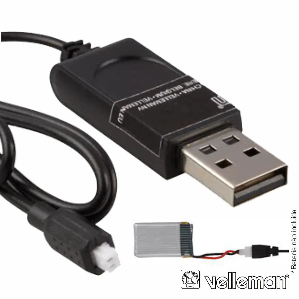 CABO USB-A P/ CARREGAR RCQC1 E RCQC3 VELLEMAN 1