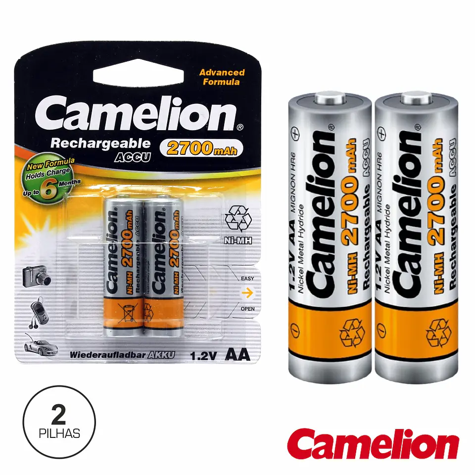 BATERIA NI-MH AA 1.2V 2700MA 2X BLISTER CAMELION 1