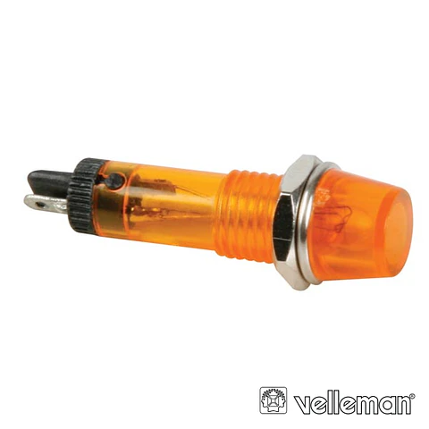 LUZ PILOTO REDONDO AMBAR 8MM 12V VELLEMAN