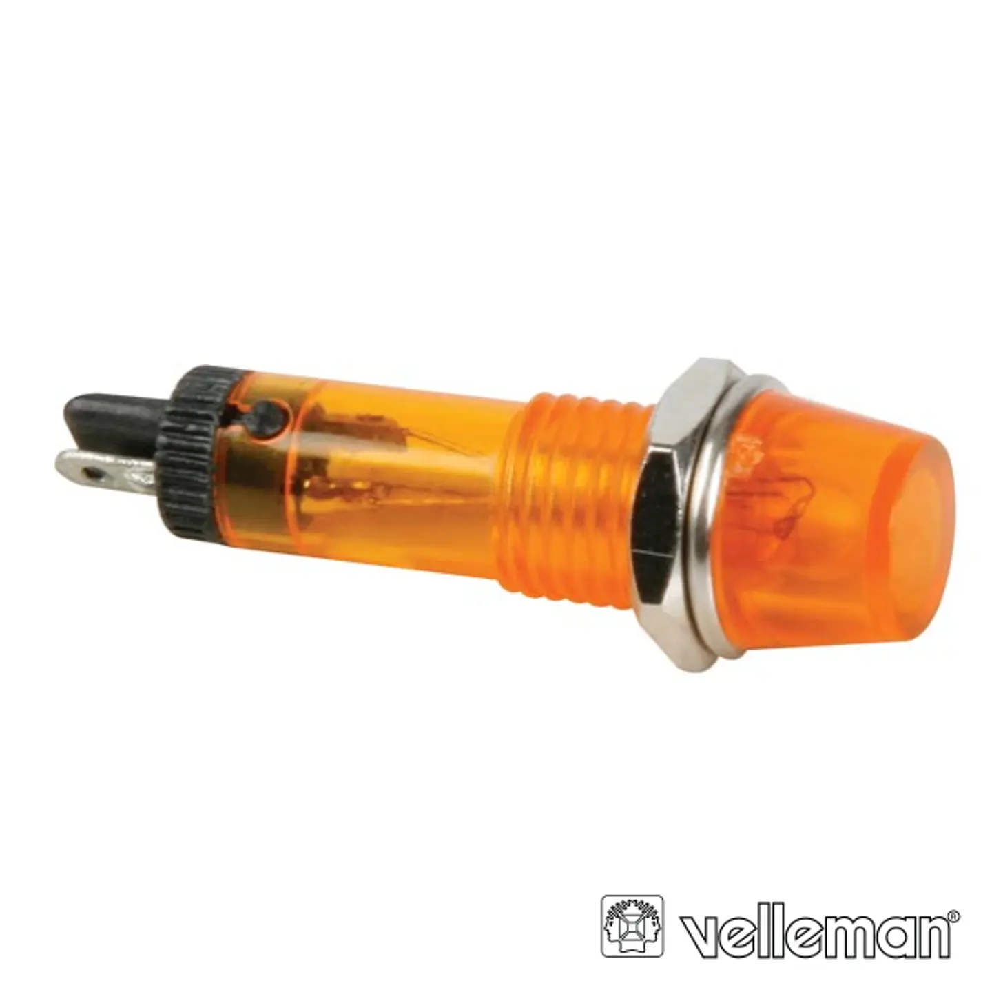 LUZ PILOTO REDONDO AMBAR 8MM 12V VELLEMAN 1