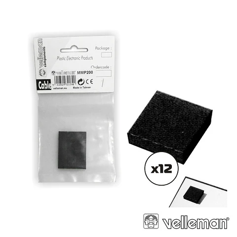 PÉ DE BORRACHA AUTOADESIVO 12X VELLEMAN