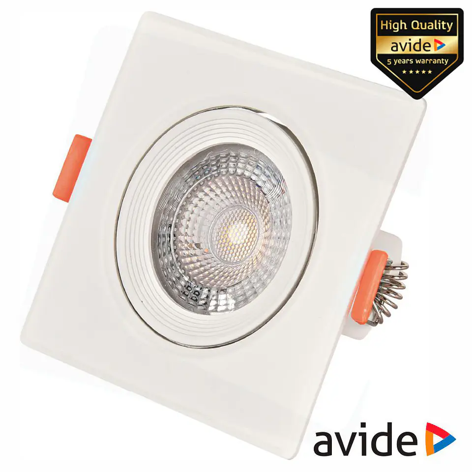 Painel LEDS Quadrado 7W 90mm 3000K 677lm 38º AVIDE 1
