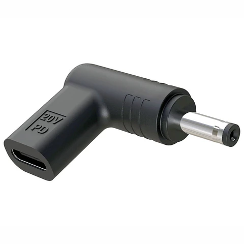 Ficha Adaptadora USB-C Fêmea / Ficha DC 1.35x4.4mm Macho