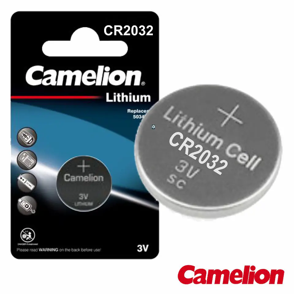 PILHA LITHIUM BOTÃO CR2032 3V 220MA BLISTER CAMELION 1
